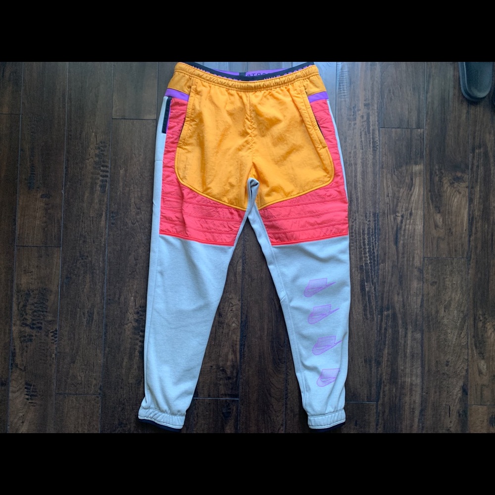Nike sports jogger sweatpants orange pink purple size M